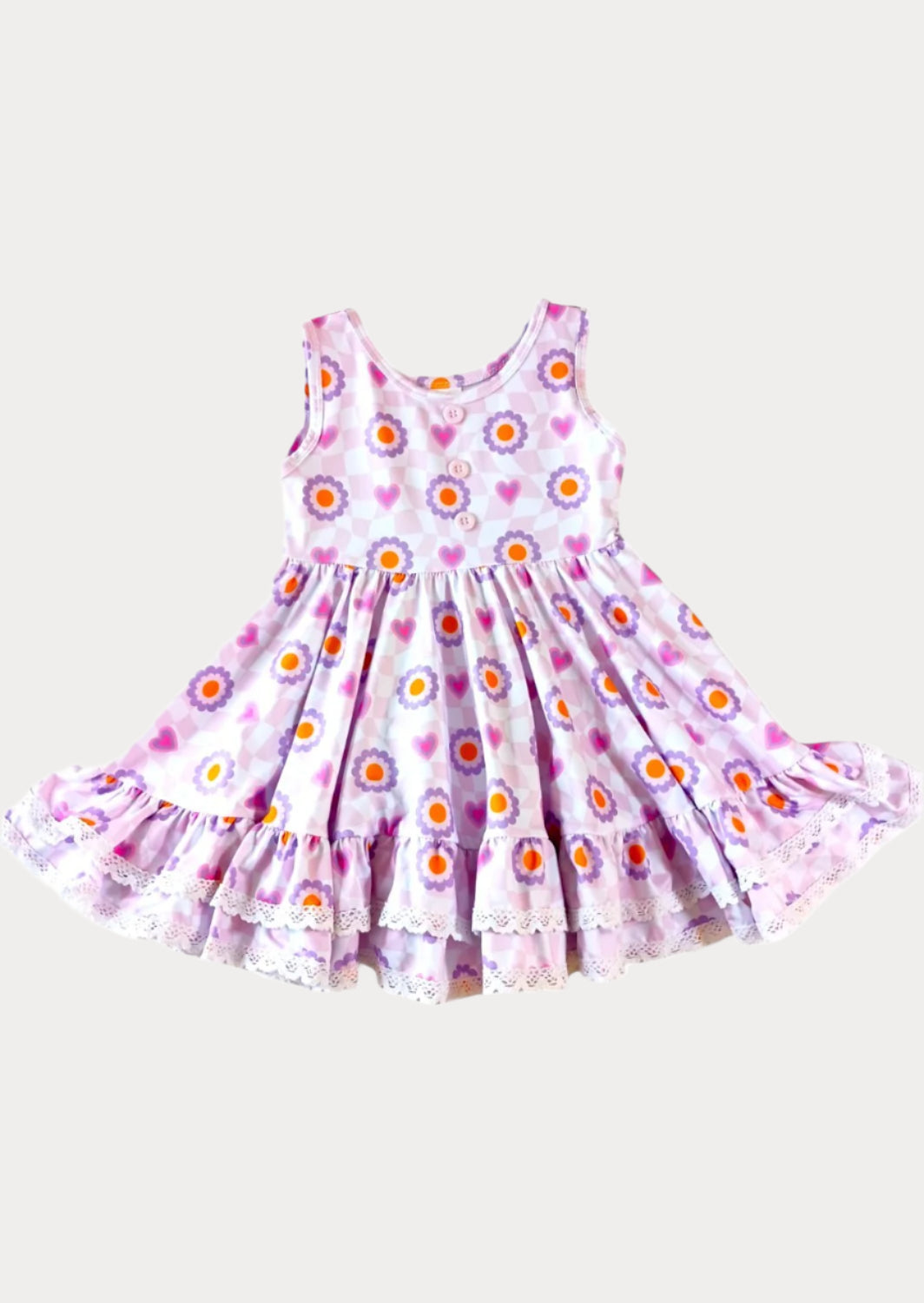 Retro Hearts Twirl Dress