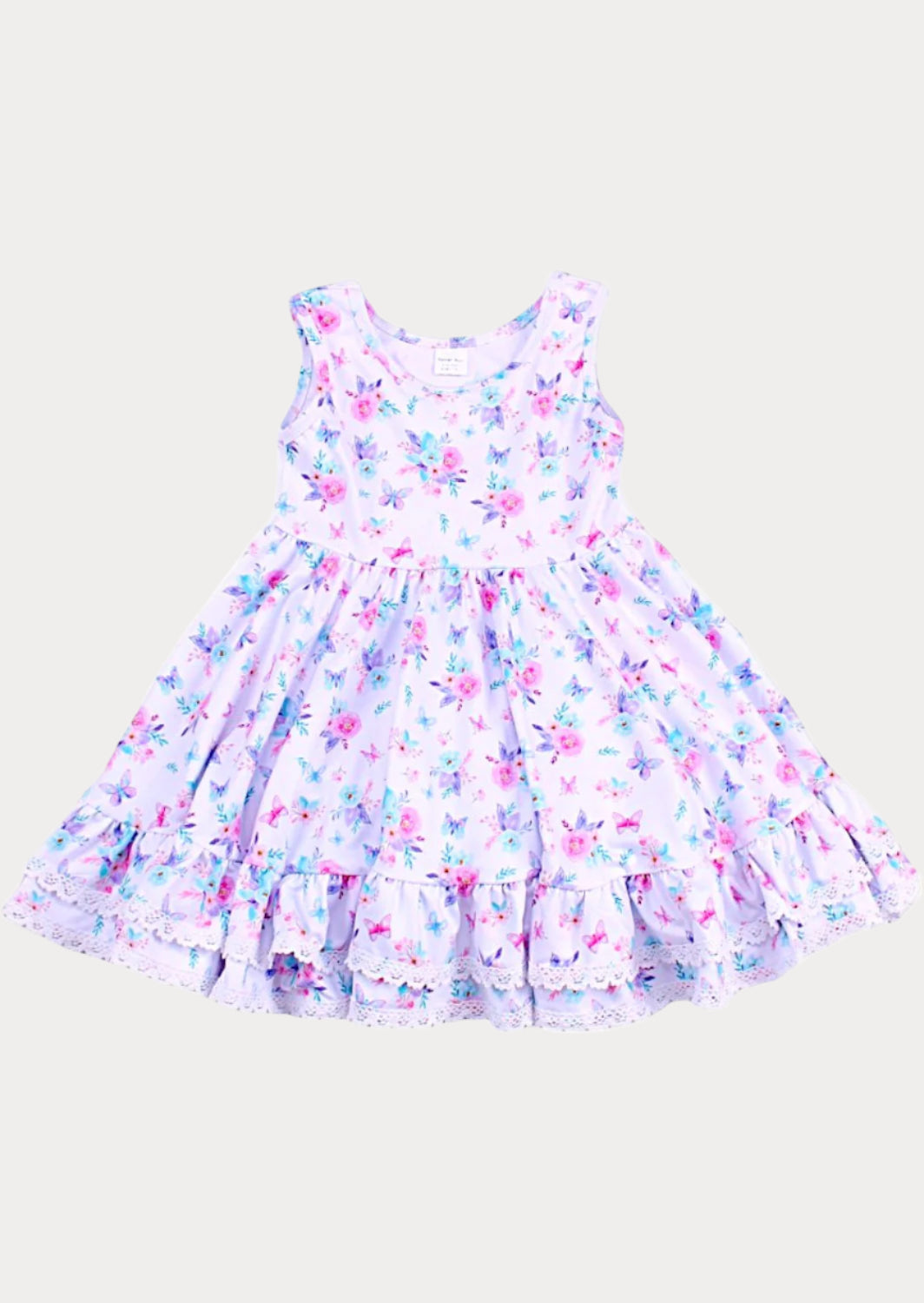 Lavender Butterflies Twirl Dress
