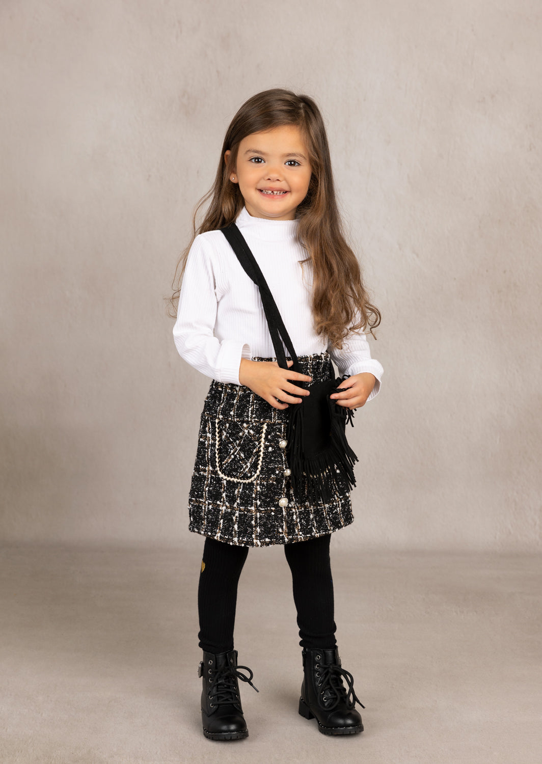 Anna Skirt Set | Black White