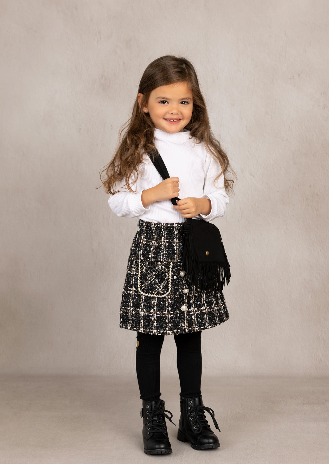 Anna Skirt Set | Black White