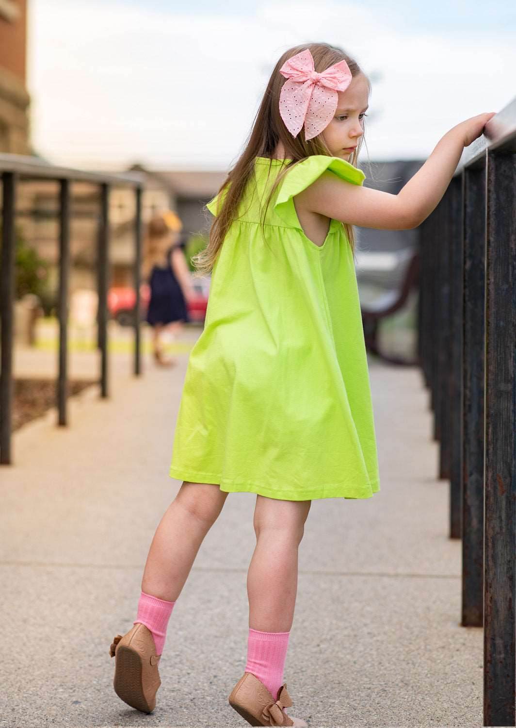 Toddler Girl Dress in Apple Green