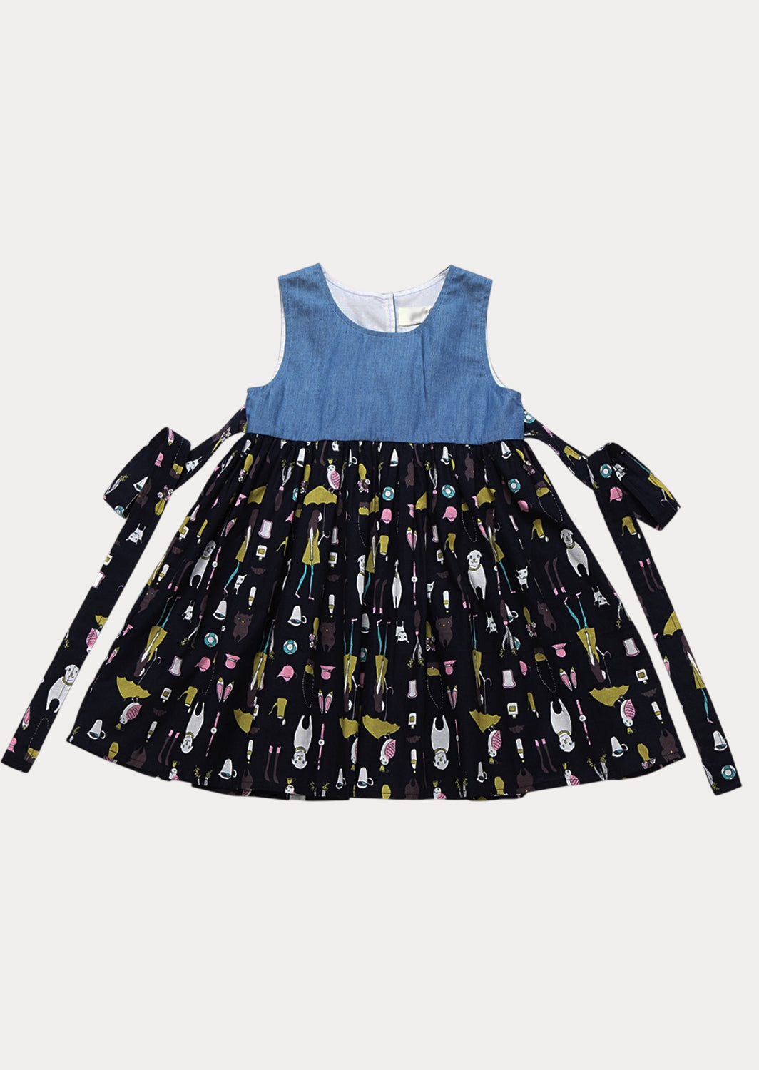 Zayla Dress | Blue Denim Animal Print