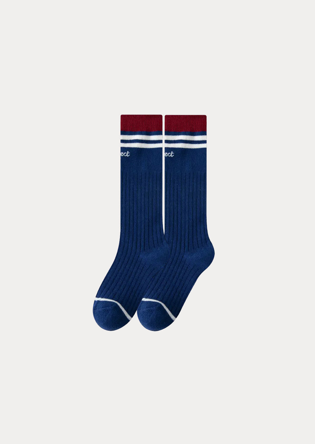 Navy Stripe Knee High School Sports Socks (Sizes 3-12Years)