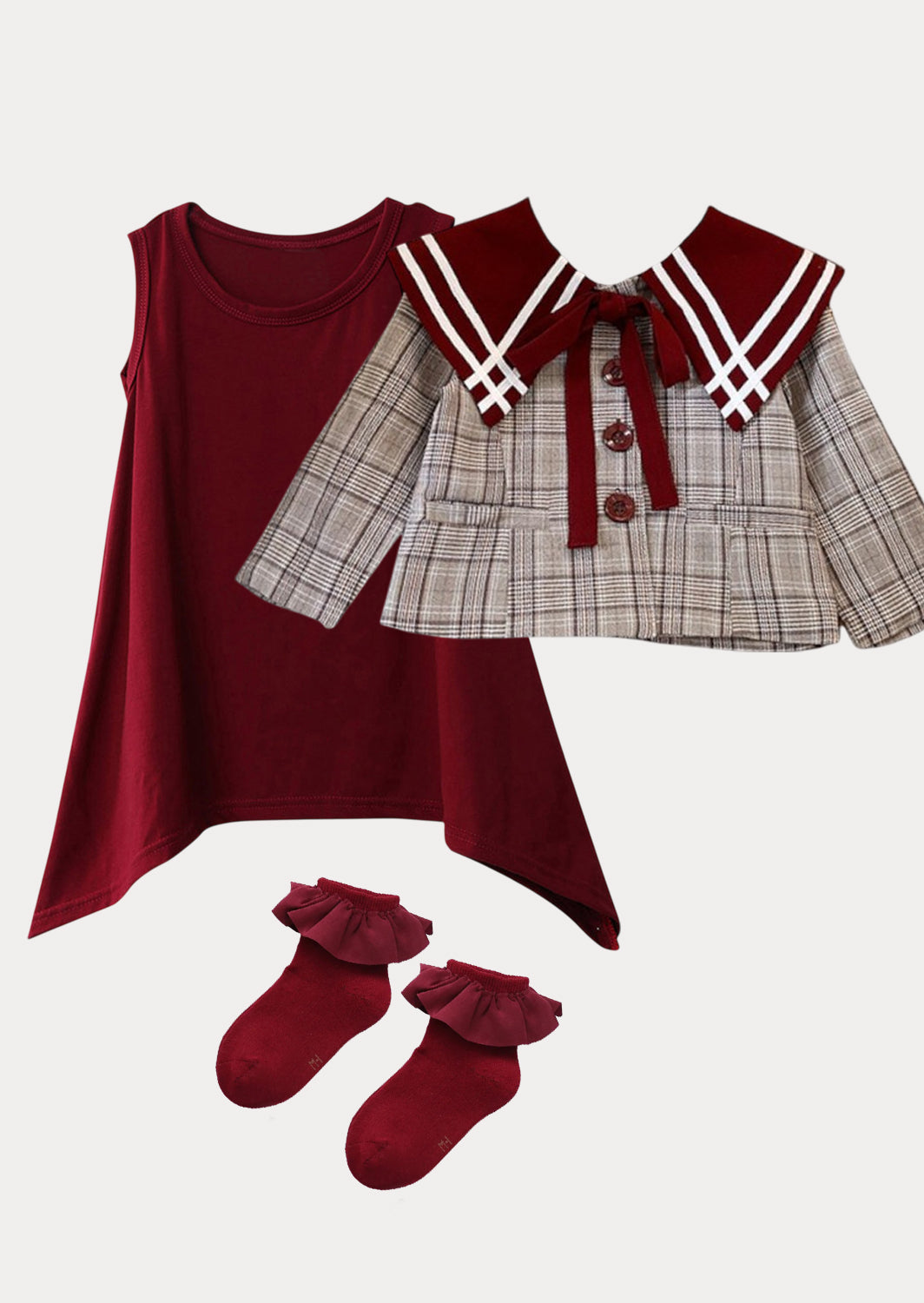 Vertical Hem Dress | Burgundy