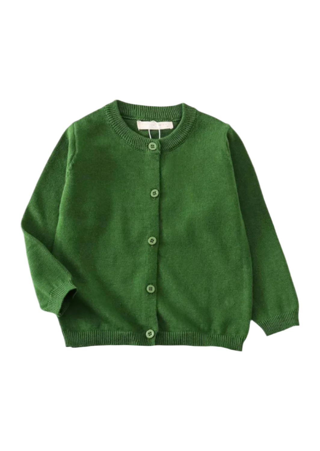 Girls Green Button Down School Sweater