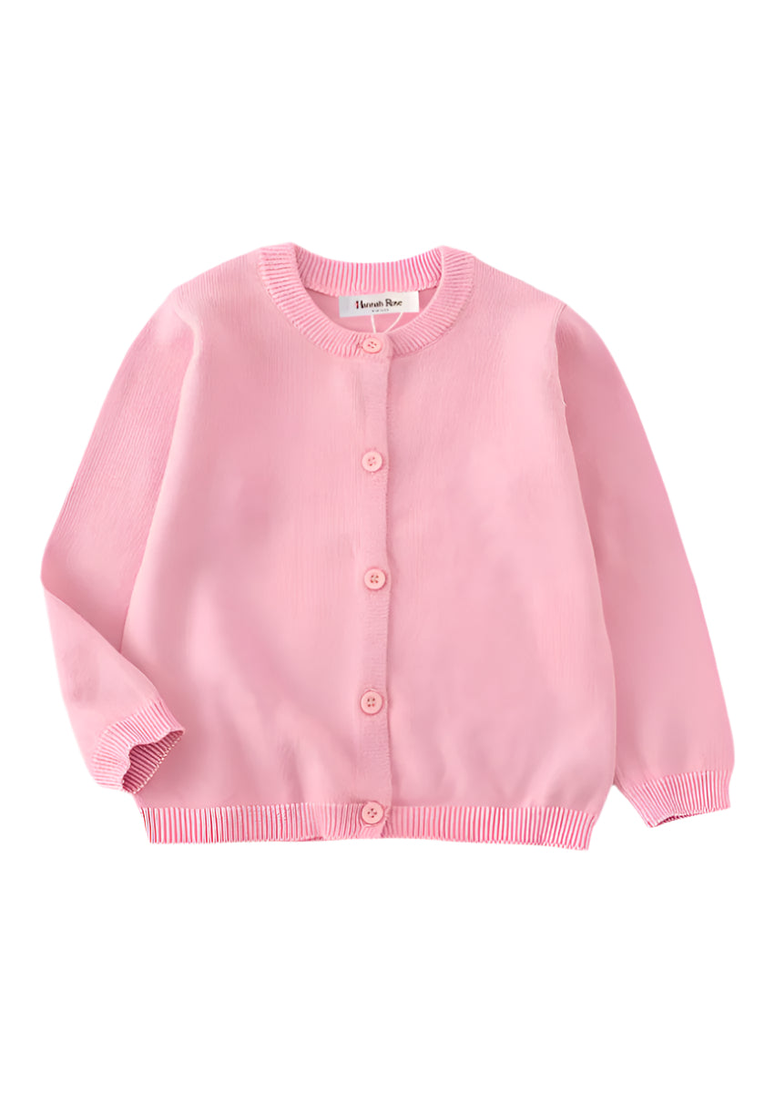 Pink Button Down Toddler Girl School Sweater