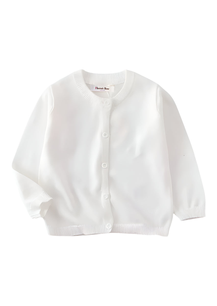 White Button Down Girls School Sweater