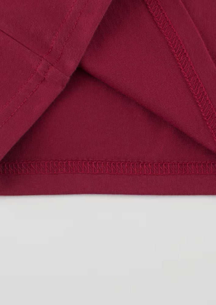 Cute Rabbits Striped Sleeve Tee | Cranberry Navy
