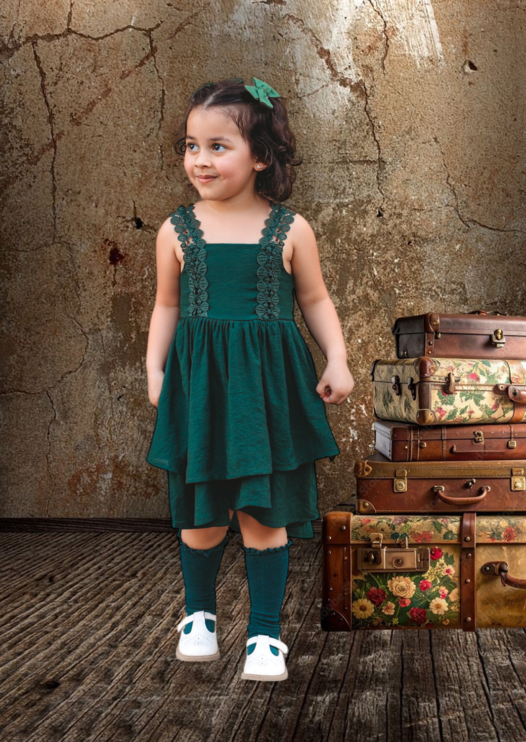Nova High Low Dress | Deep Green