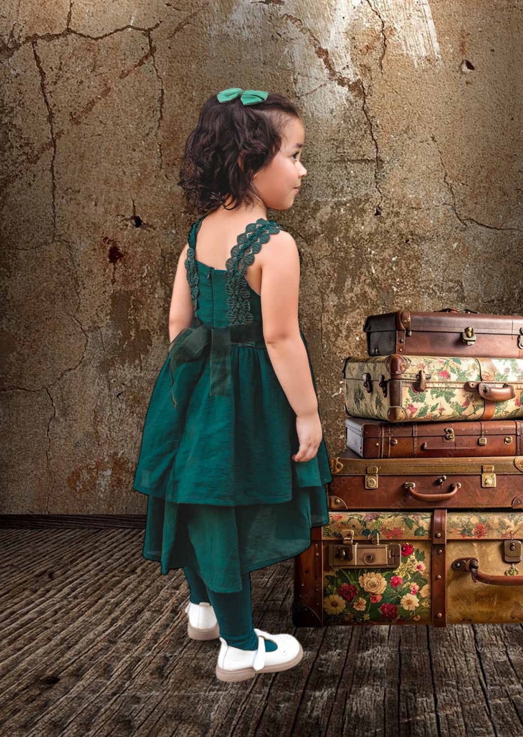 Nova High Low Dress | Deep Green