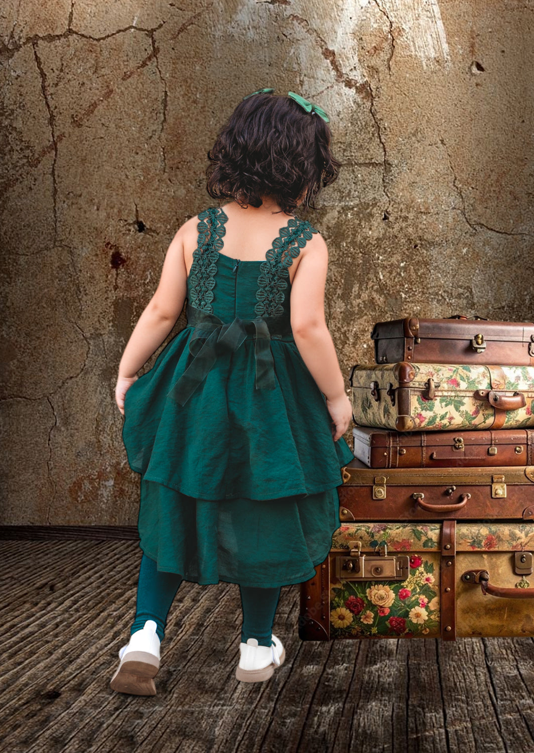 Nova High Low Dress | Deep Green