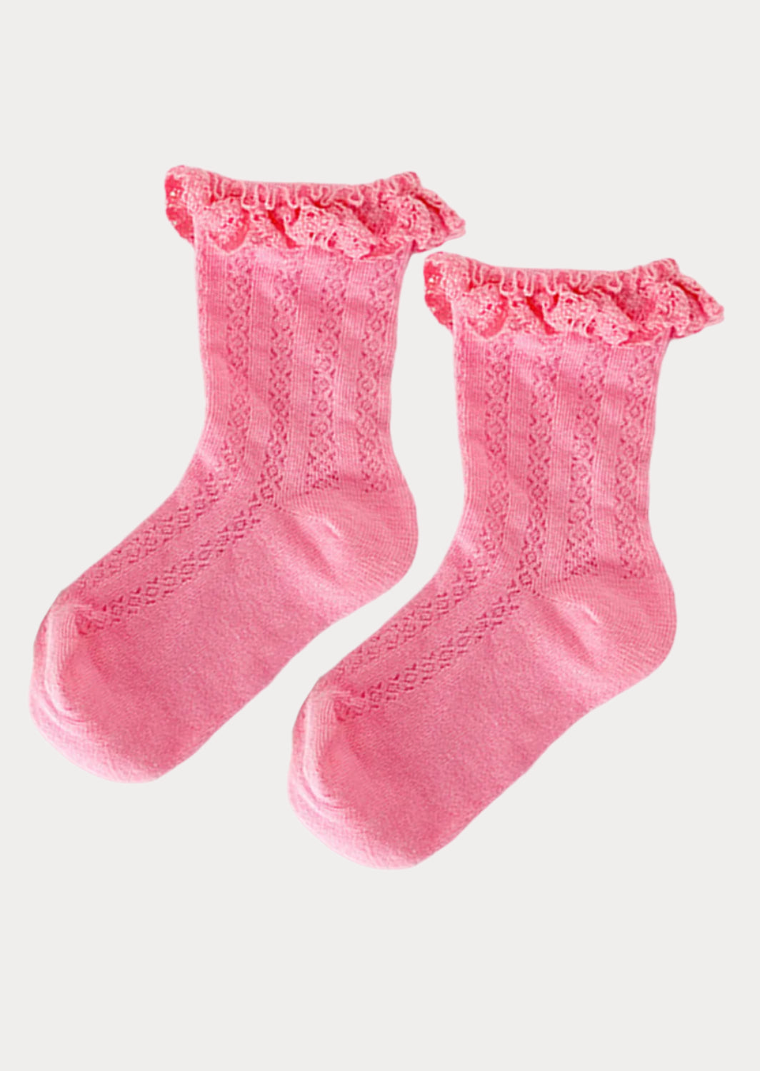Ruffle Lace Midi Socks 1-3 Year Deep Pink