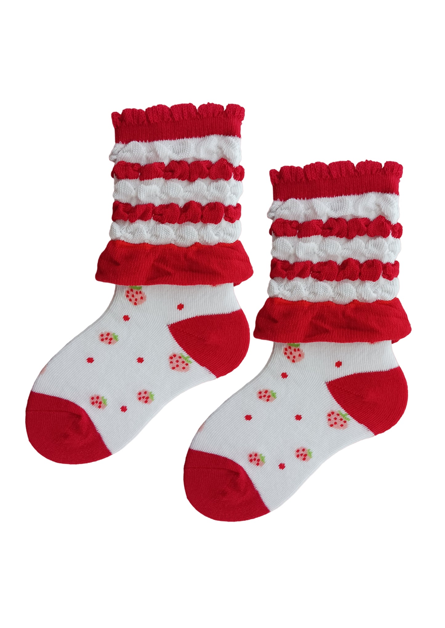 toddler girl Candy Ruffle Red Strawberry Ankle Socks 4-6 Year Red Strawberry