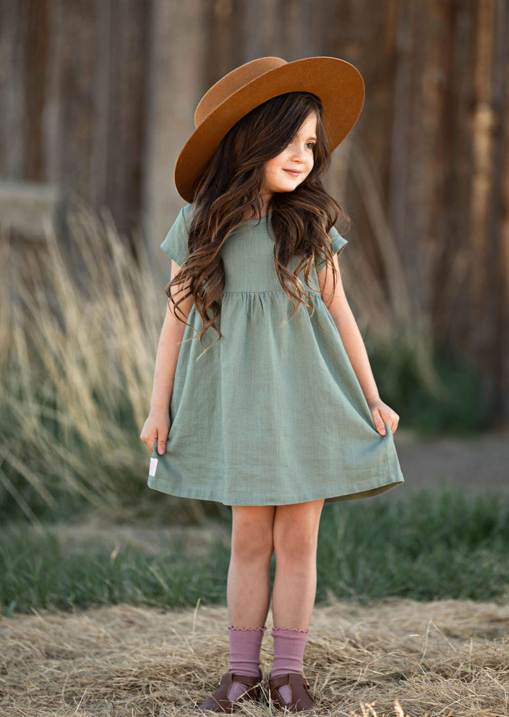 Beech Green Girls Country Linen Dress