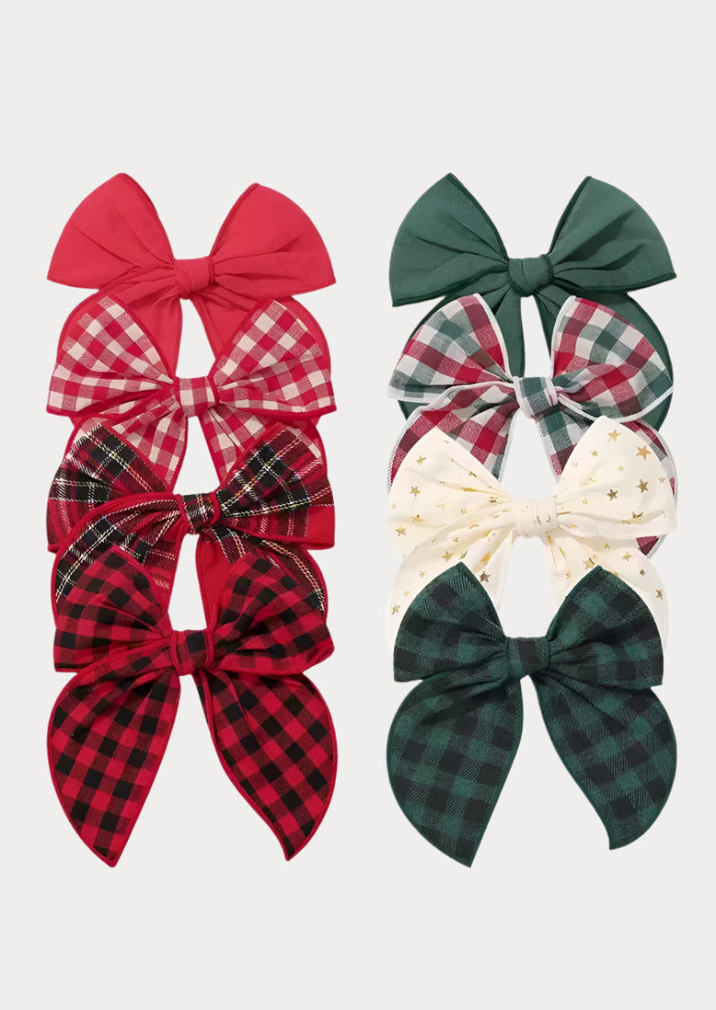 Red & Green Check Christmas Fable Bow