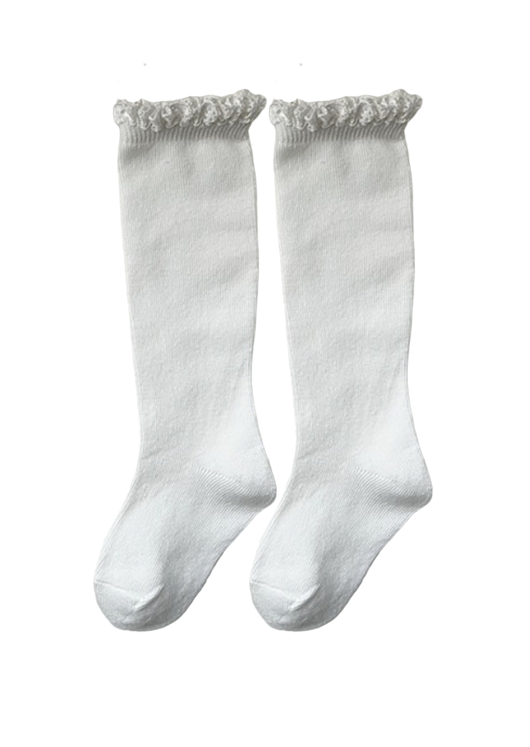 Lace Top Toddler Knee Socks (Sizes 0-5Yrs) White