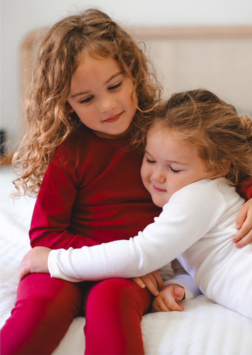 Toddler Girls Pima Cotton Pajamas Red (12m to 12 Years)