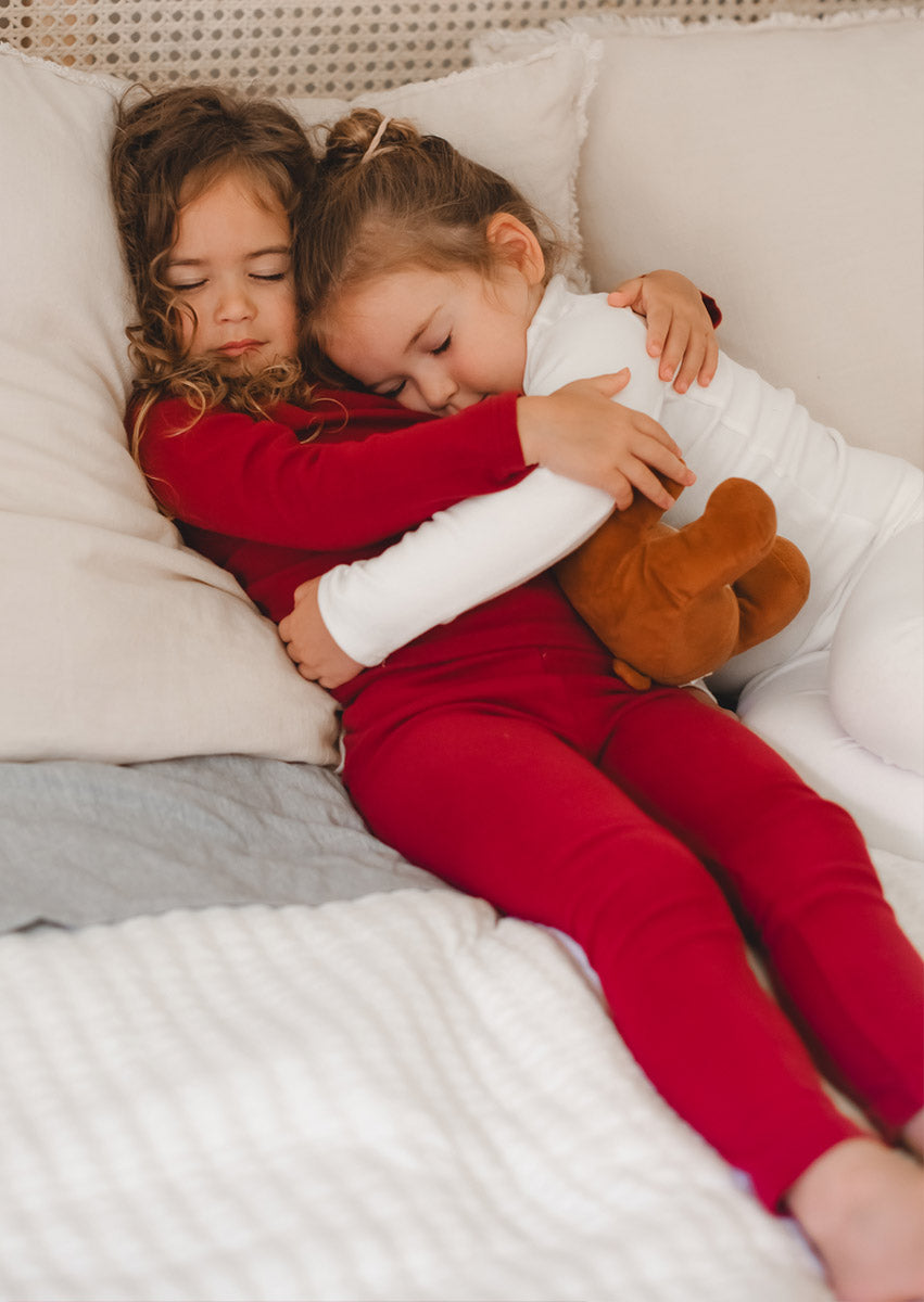 Toddler Girls Pima Cotton Pajamas Red (12m to 12 Years)
