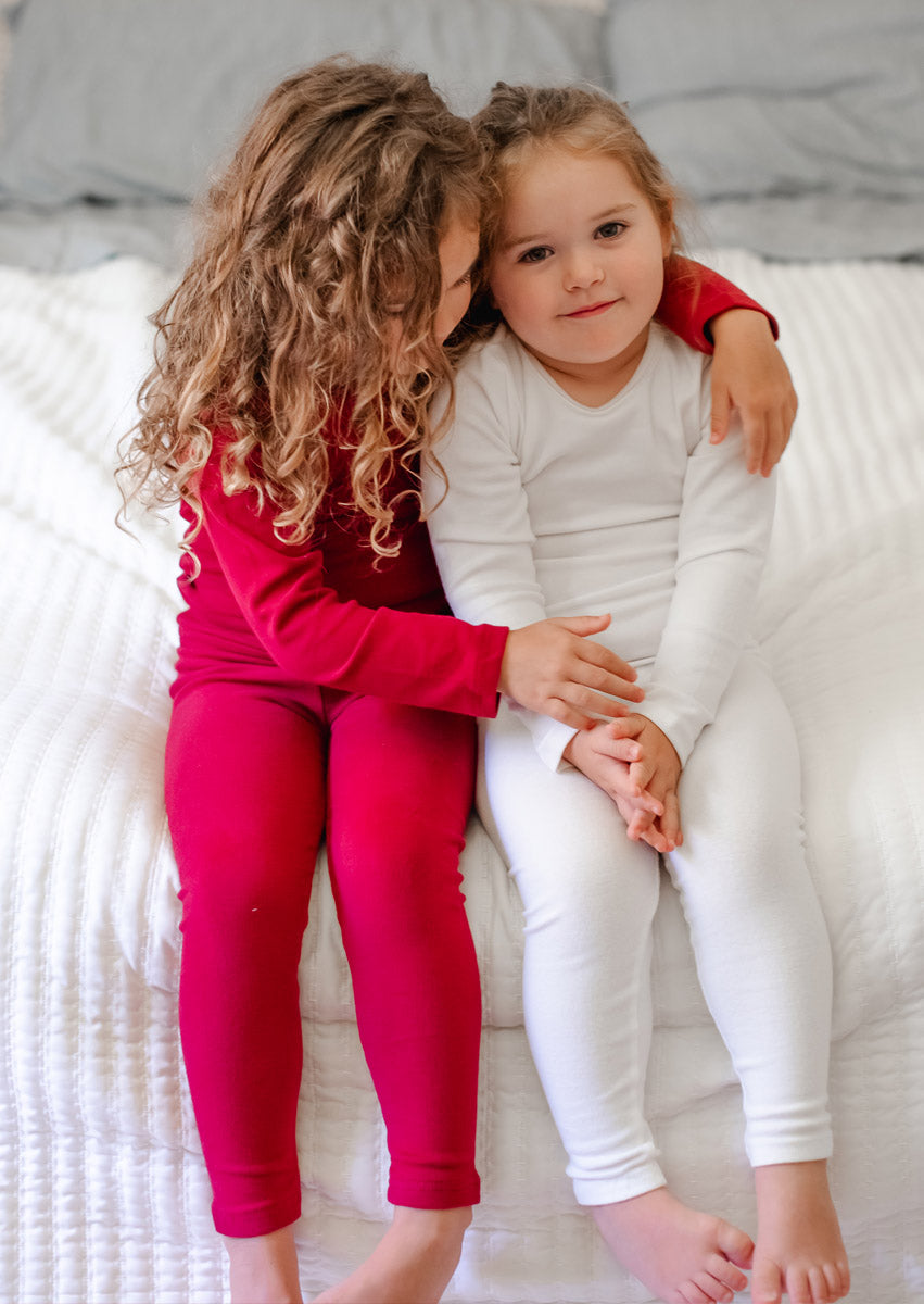 Toddler Girls Pima Cotton Pajamas Red (12m to 12 Years)