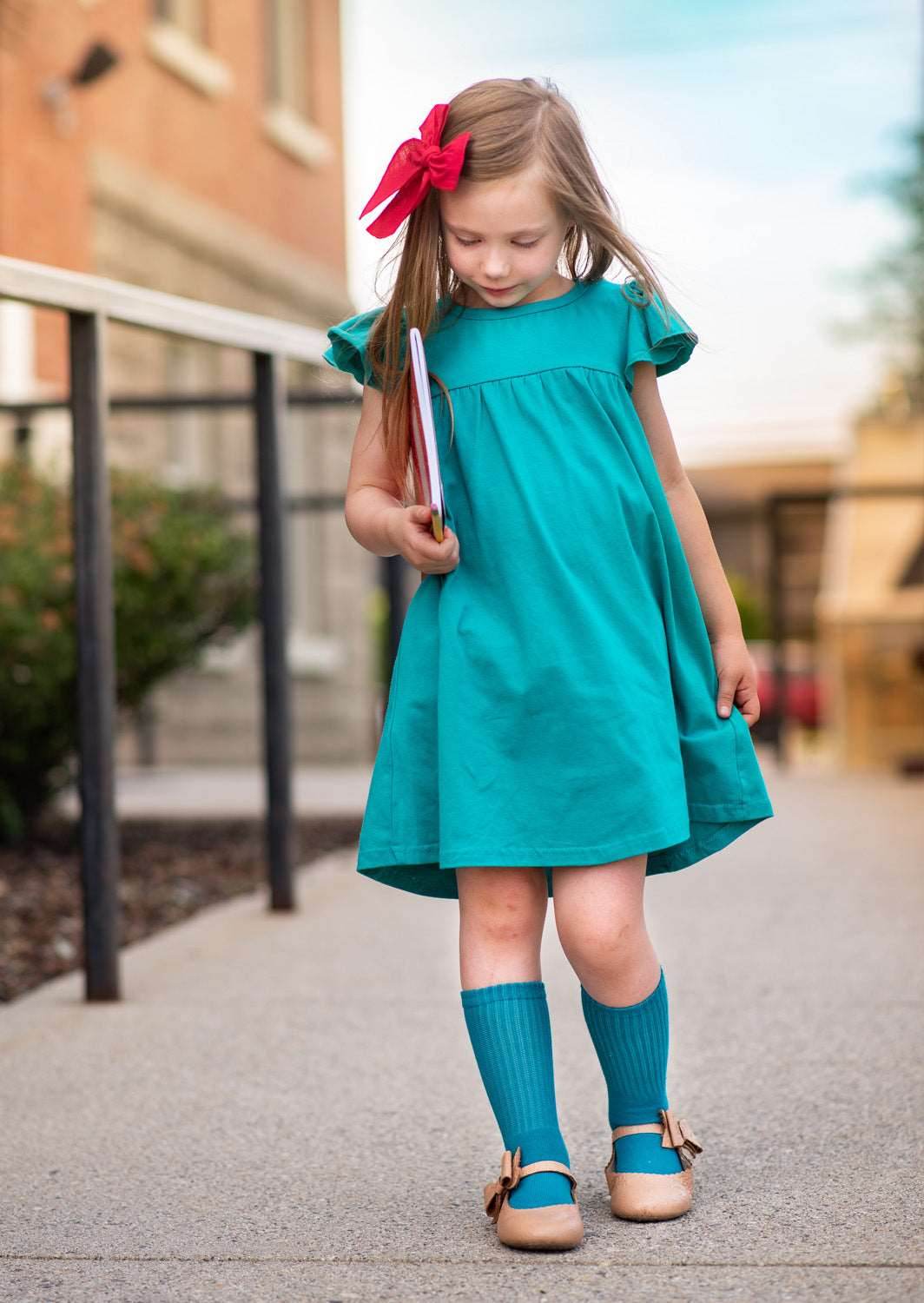 Toddler Girls Dress in Teal