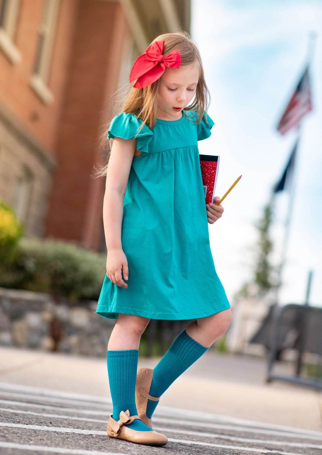 Toddler Girls Dress in Teal