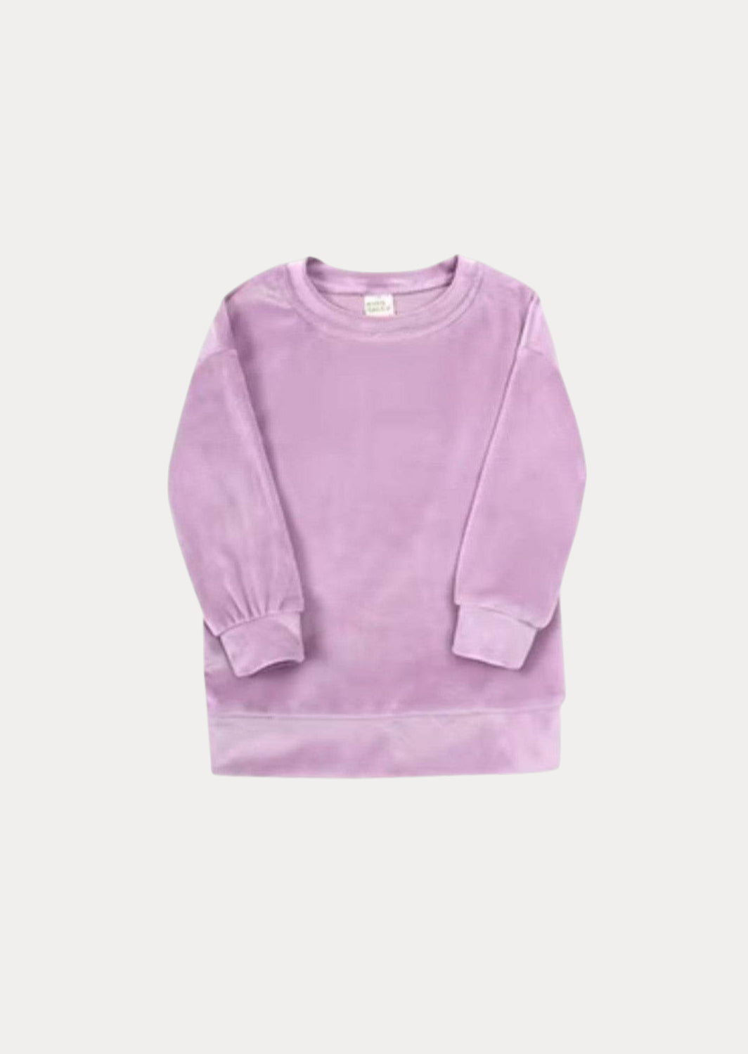 Girls Long Sleeve Velour Sweatshirt In Lavender