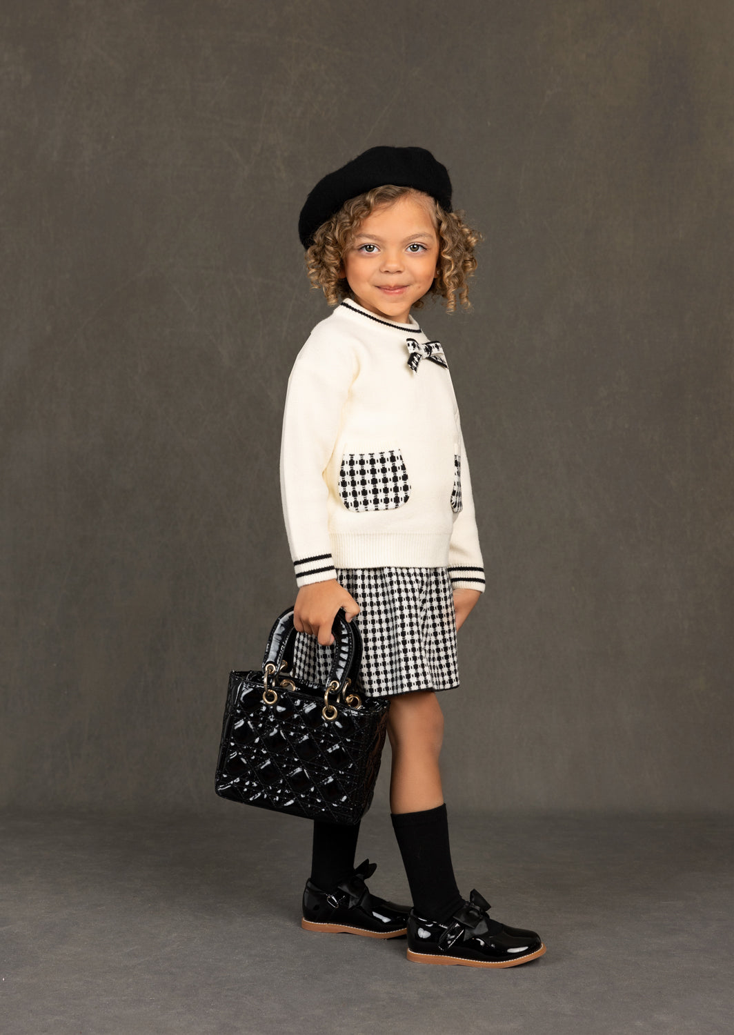 Layla Sweater Set | Black Check