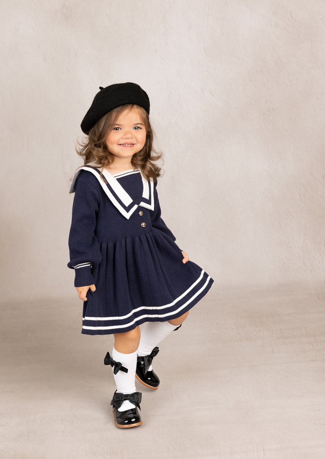 Nora Sailor Sweater Dress | Navy
