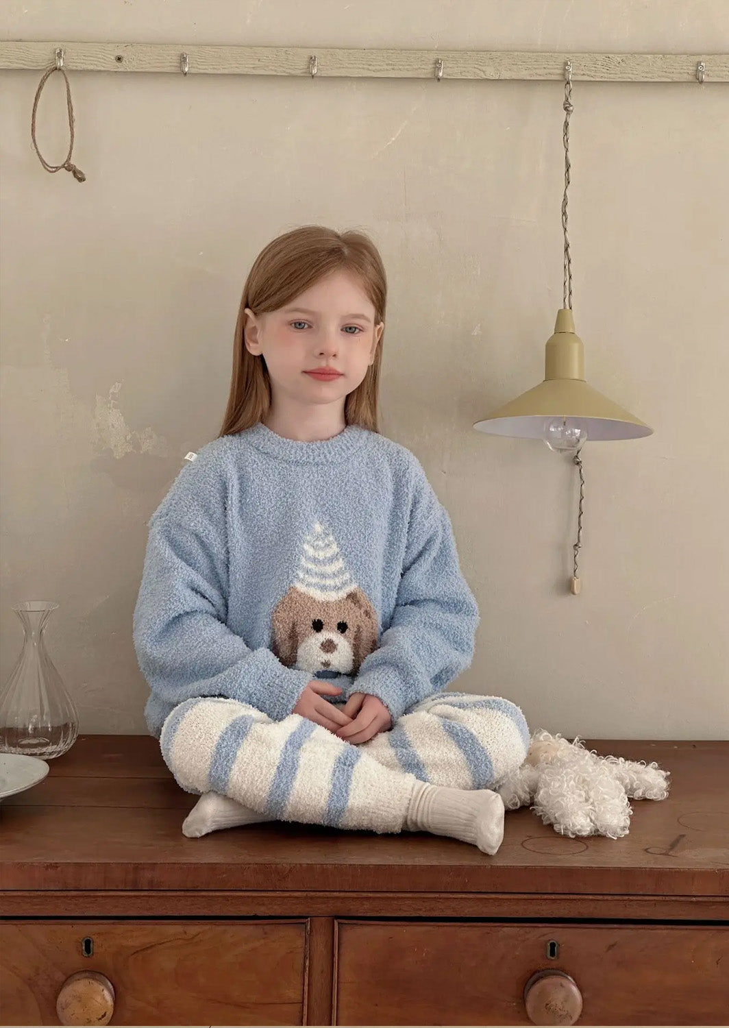 Fuzzy Birthday Puppy Lounge Set | Blue