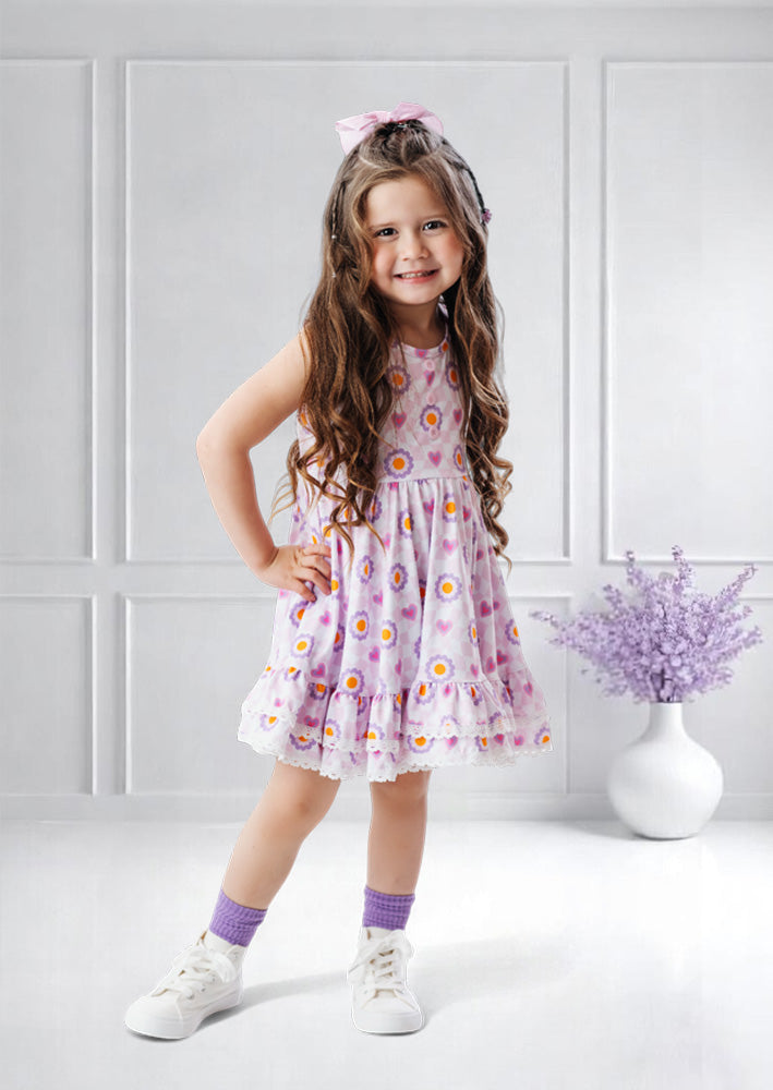Toddler Girl Retro Hearts Twirl Dress