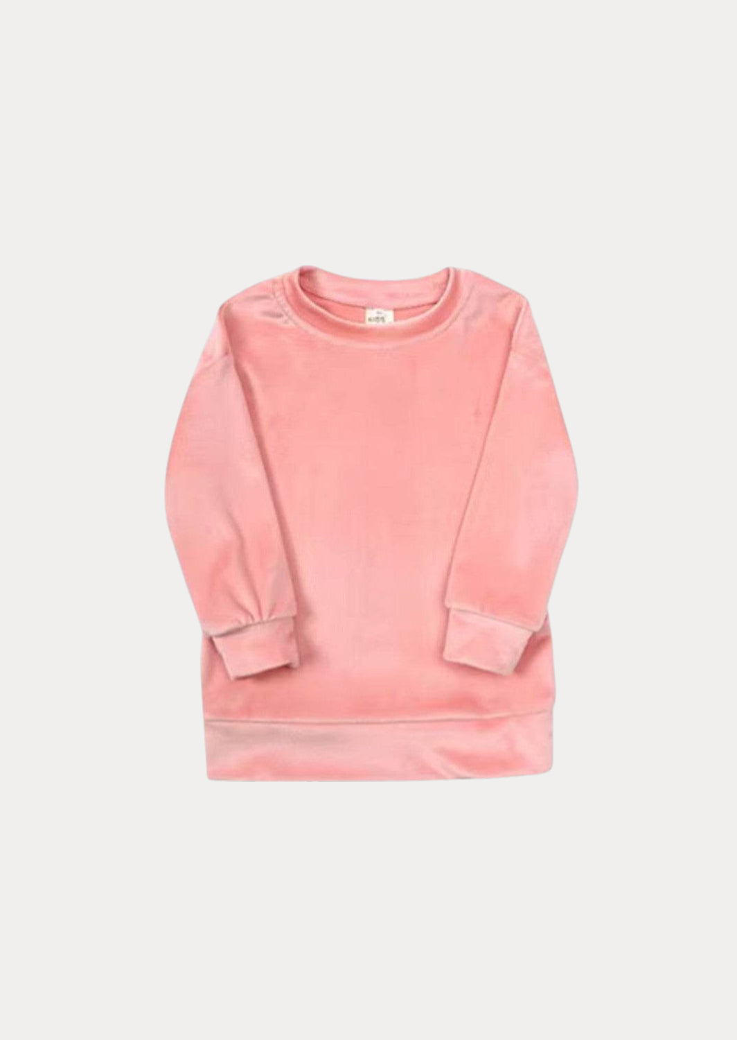Girls Long Sleeve Velour Sweatshirt In Rose Pink