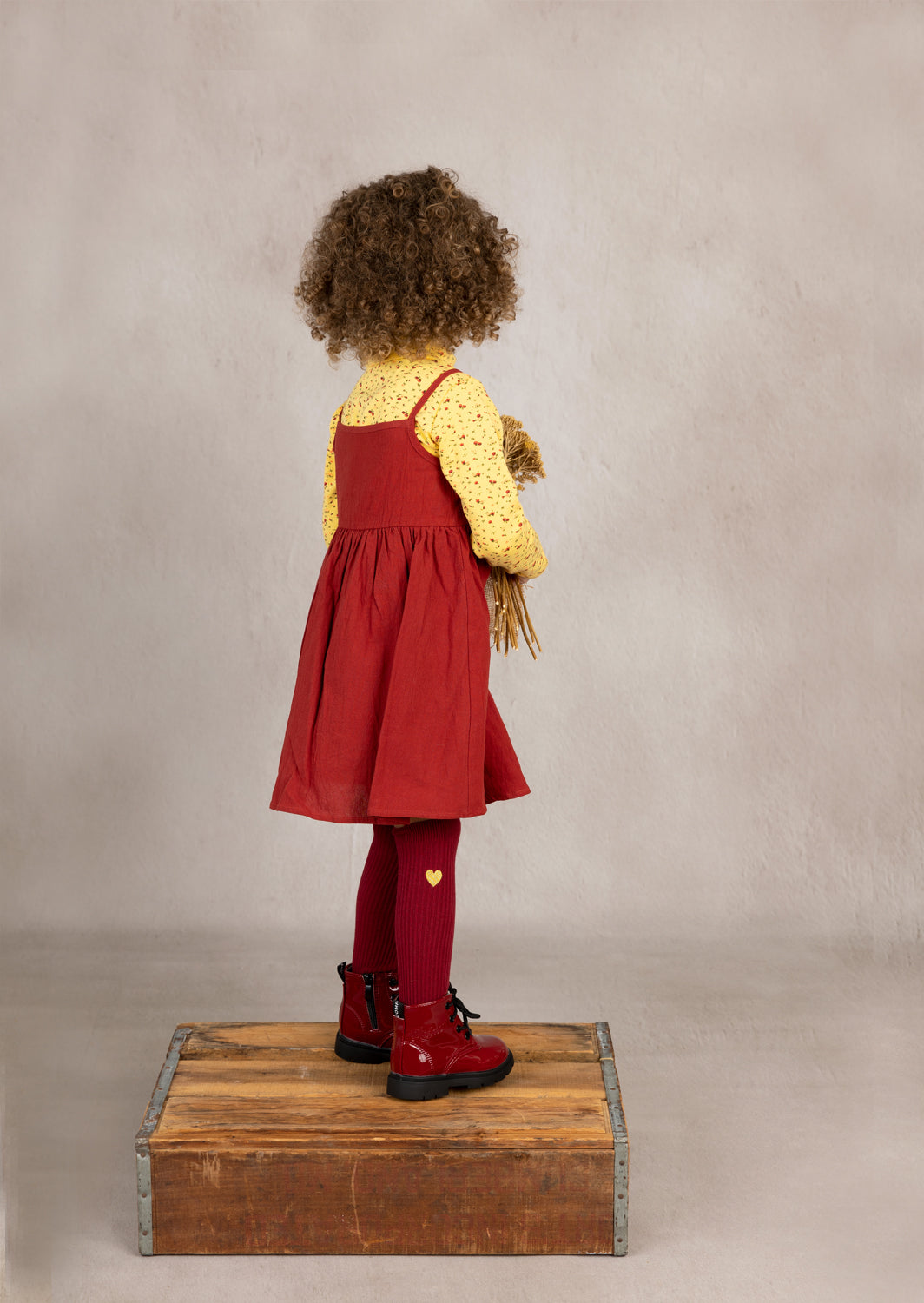 Rowen Dress Set | Burgundy Yellow Print