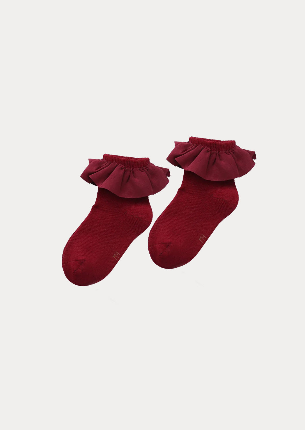 Ruffle Ankle Dress & School Socks || Burgundy