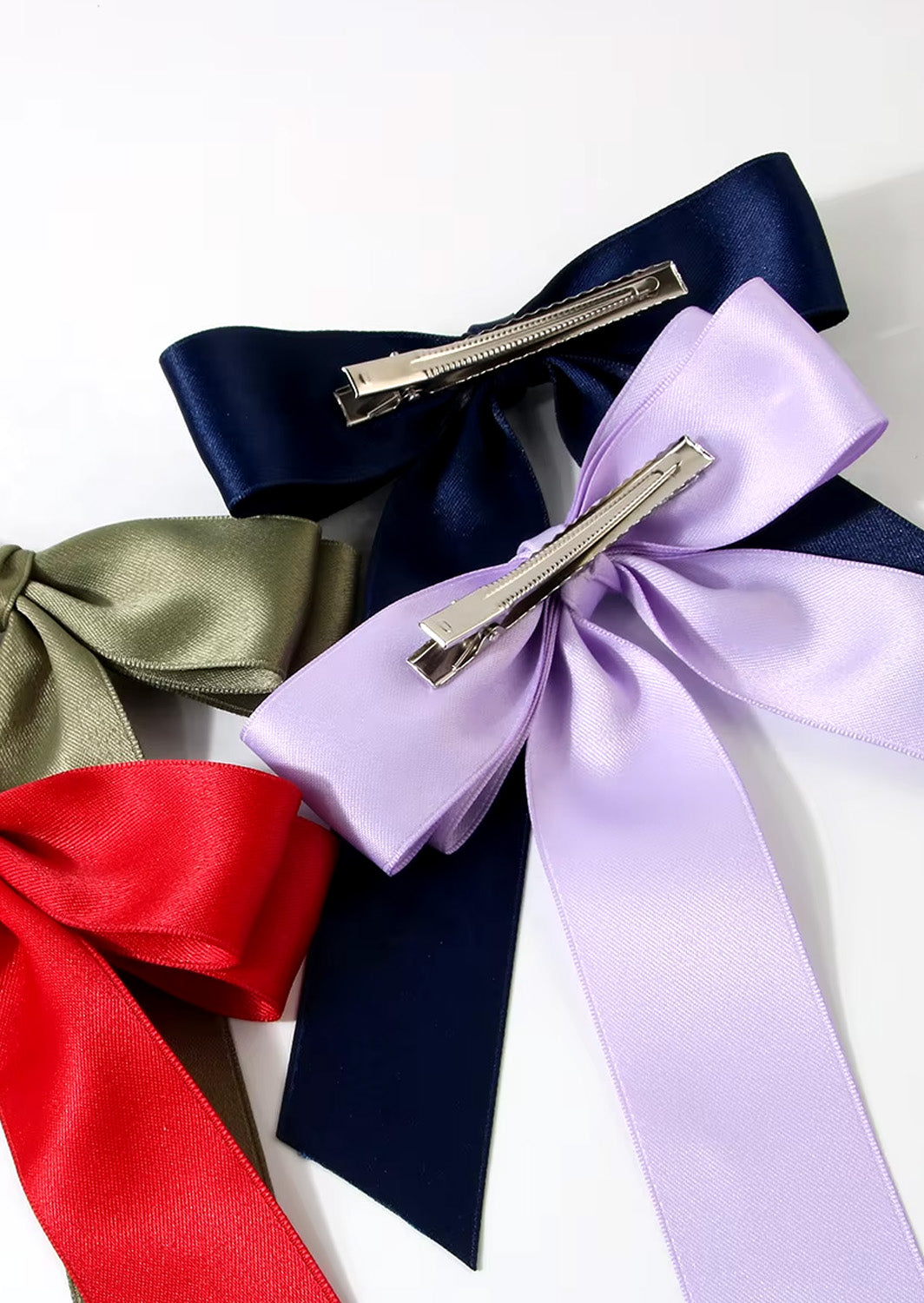 Toddler Girl Satin Ribbon Hair Bow Alligator Clip