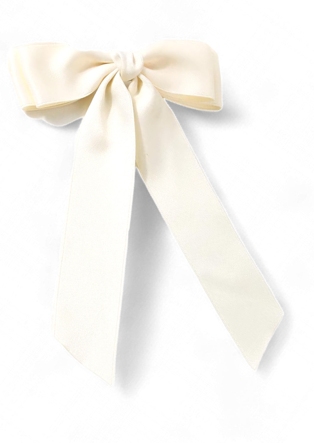 Toddler Girl Satin Ribbon Hair Bow Ivory