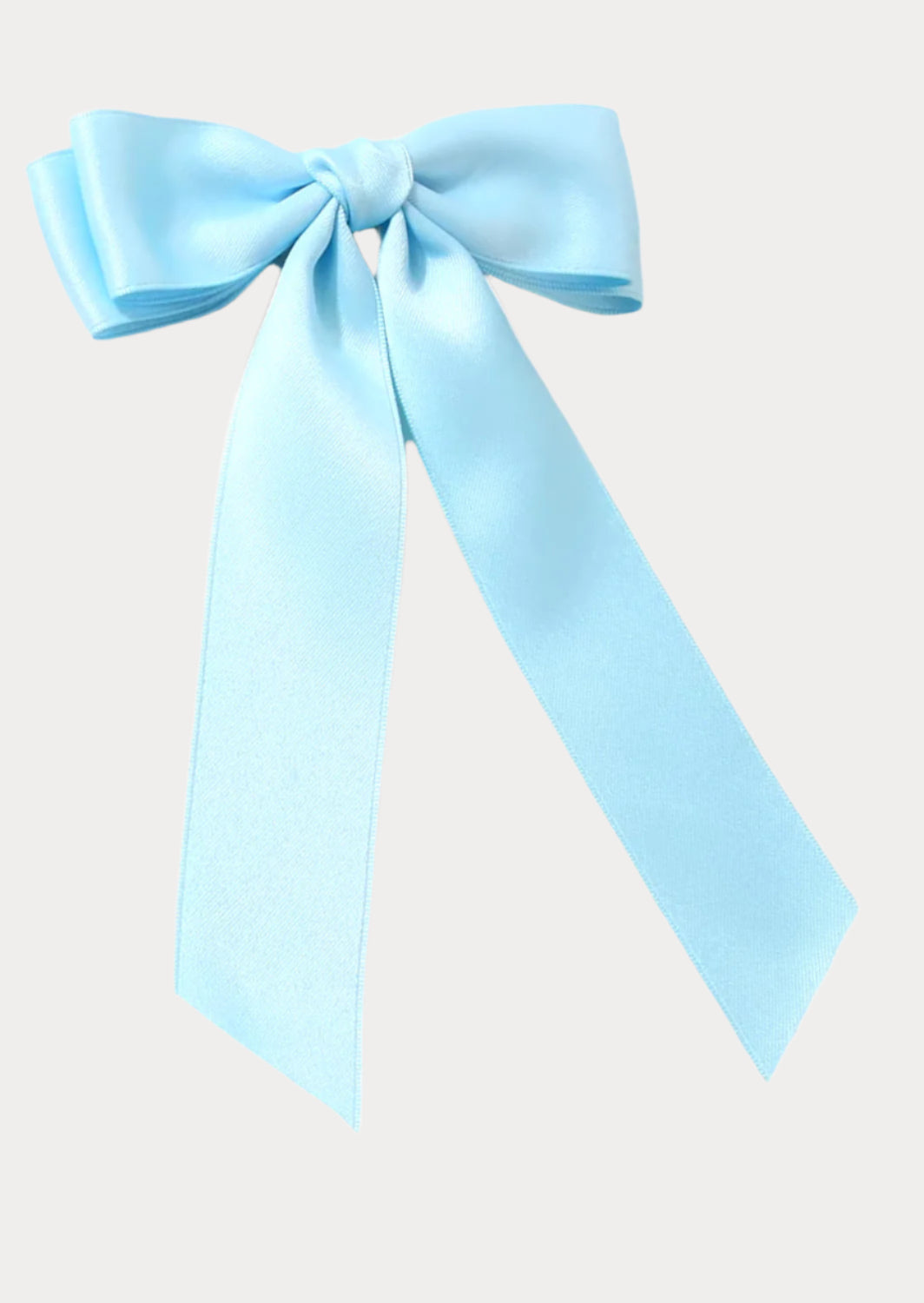 Toddler Girl Satin Ribbon Hair Bow Light Blue