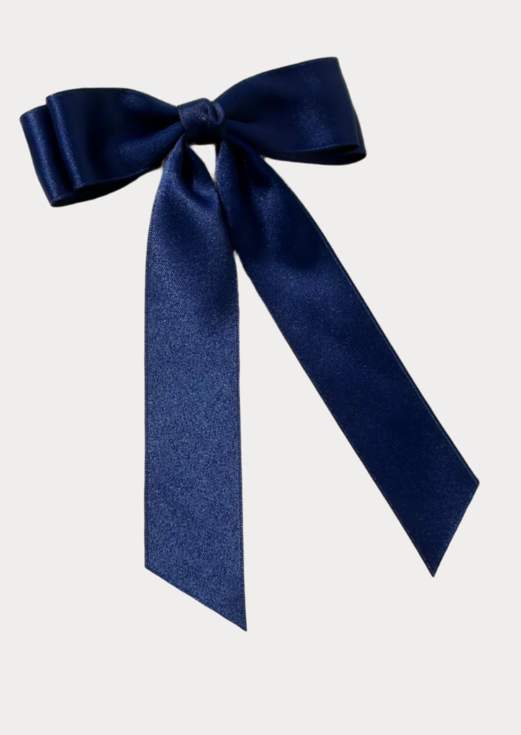 Toddler Girl Satin Ribbon Hair Bow Navy