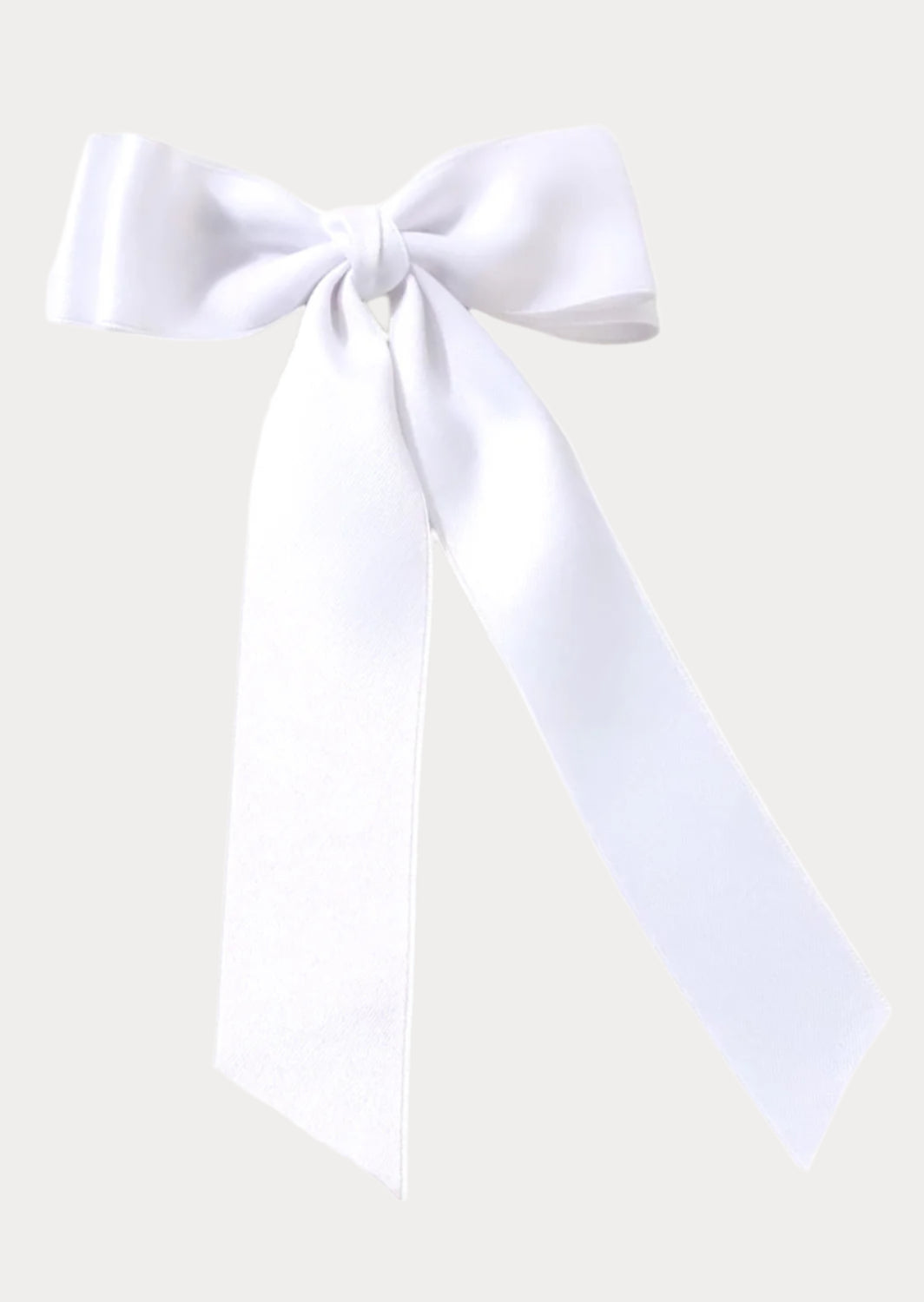 Toddler Girl Satin Ribbon Hair Bow White