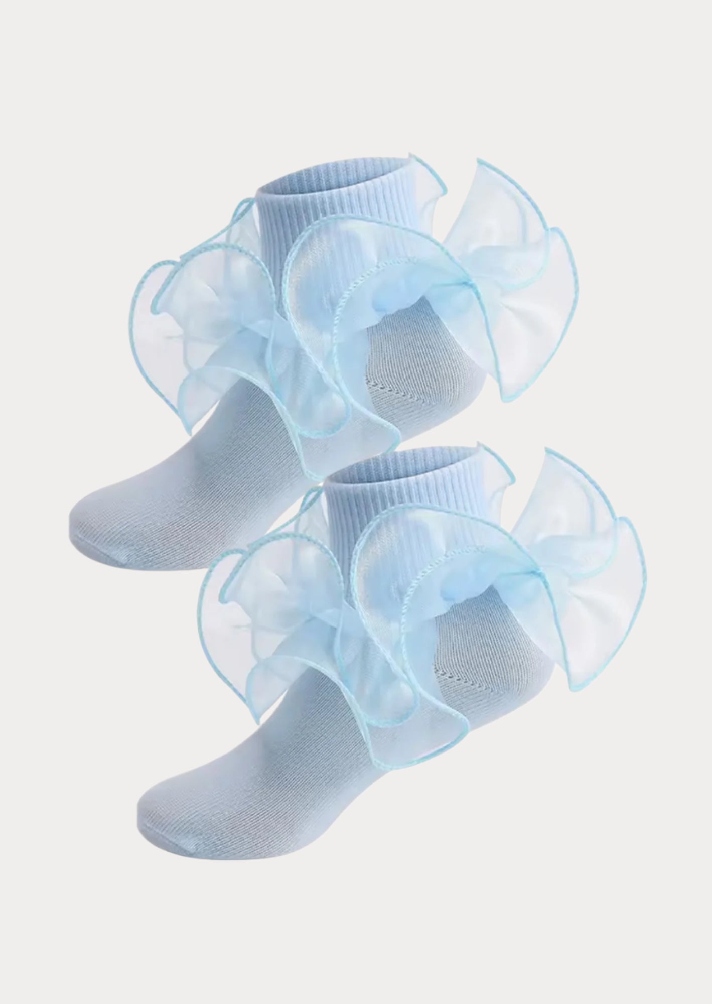 Toddler Girls Sheer Ruffle Ankle Socks Blue