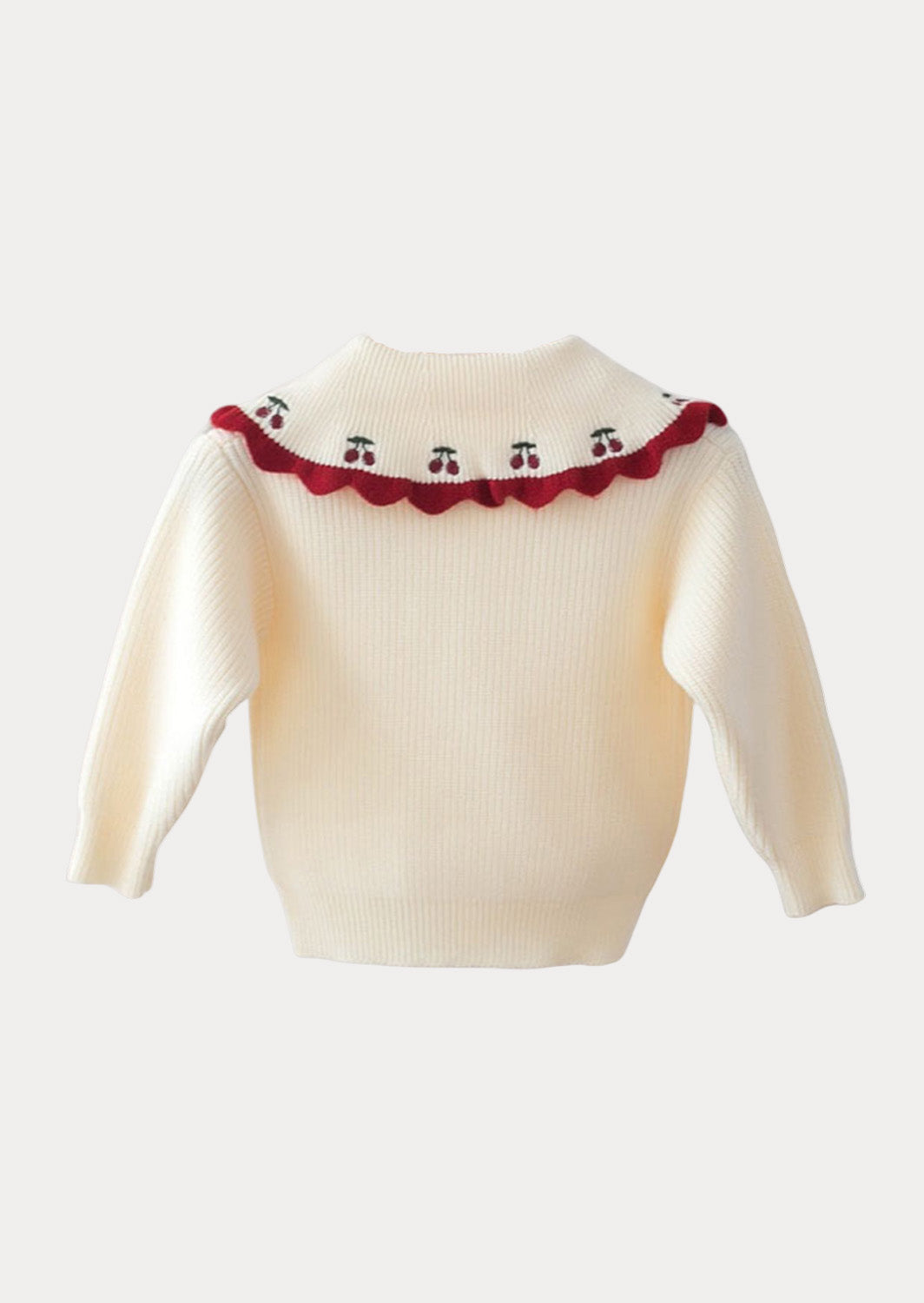 Cherry Collar Pullover | Cream