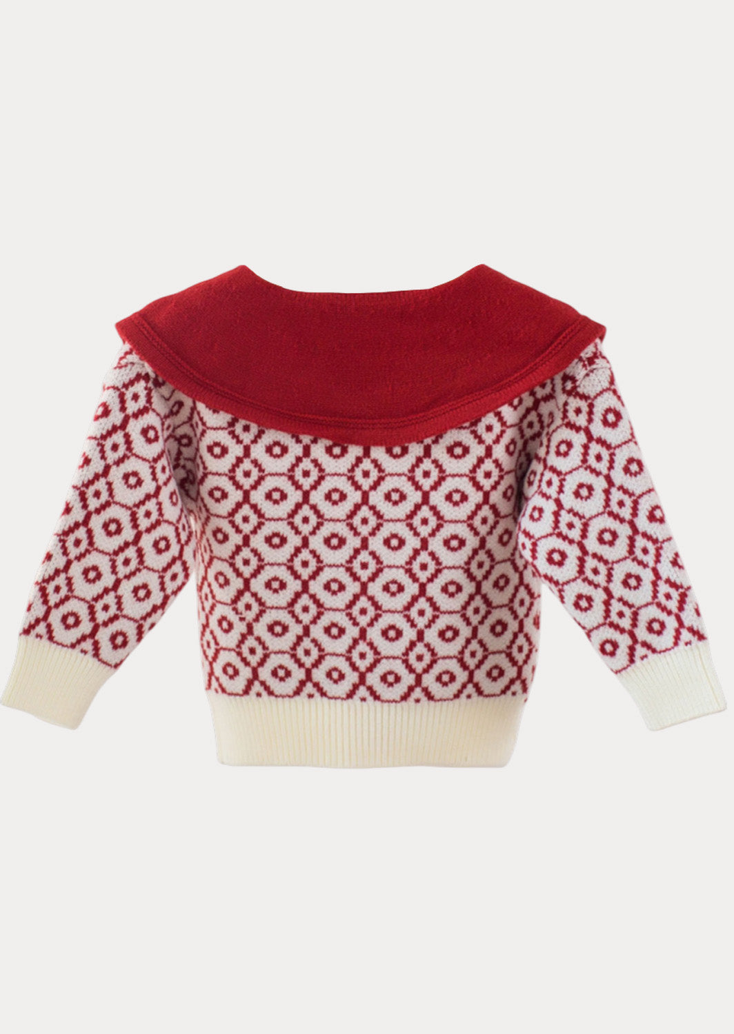 Print Collared Cardigan | Red