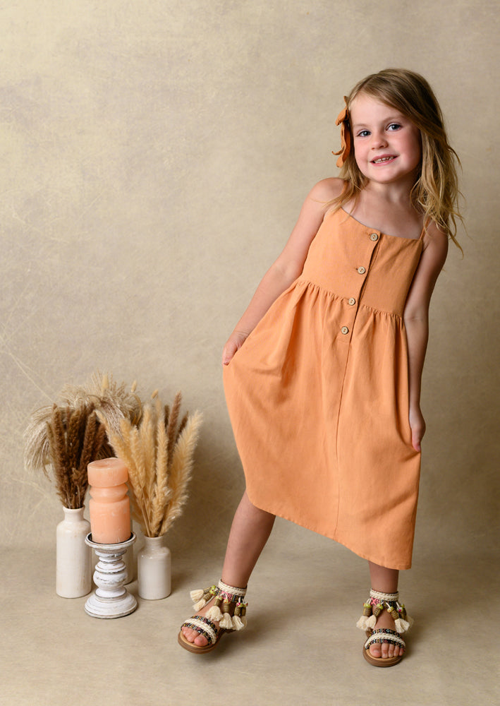 Girls Linen Cami Dress
