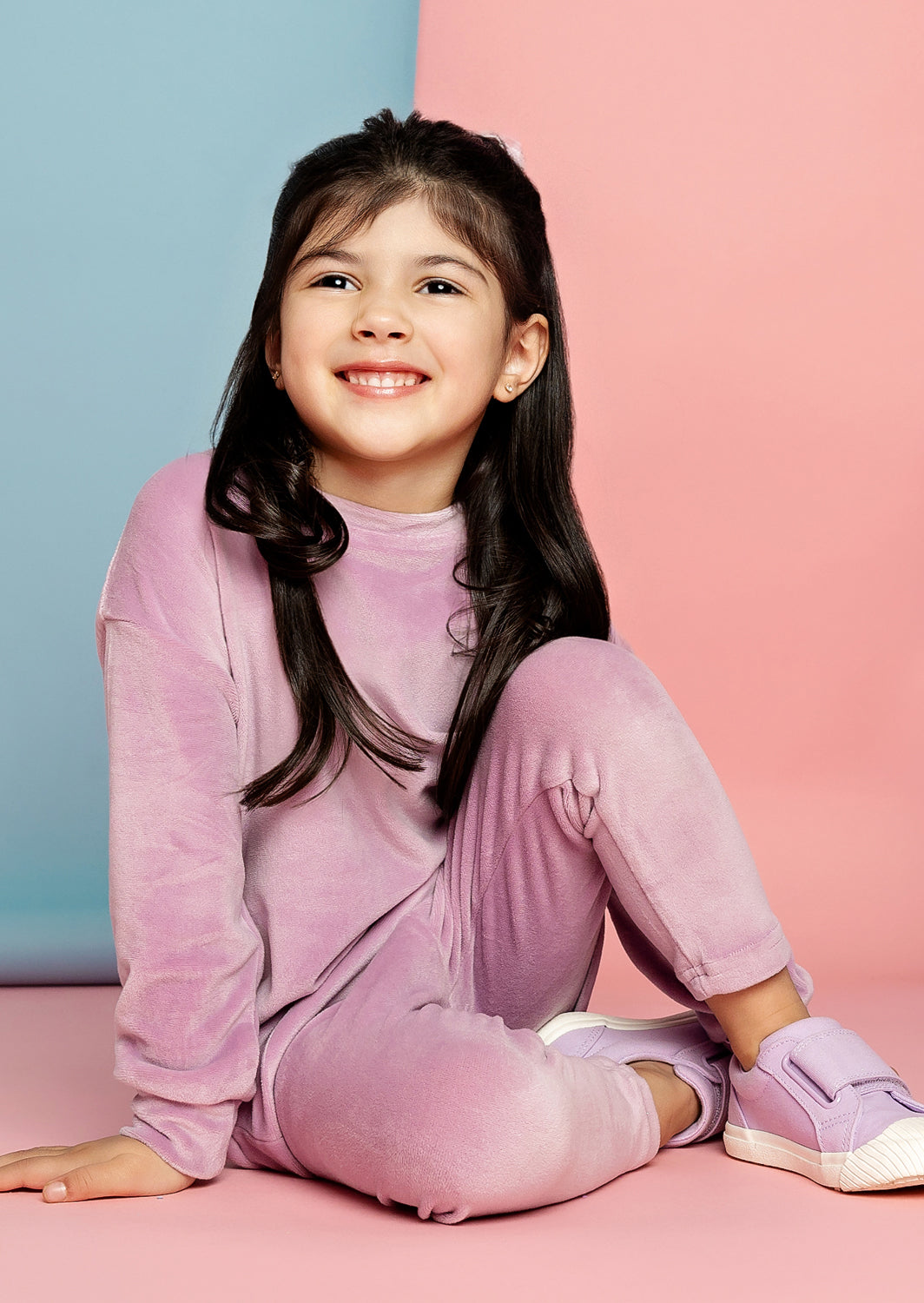 Girls Velour Jogger Pants In Lavender