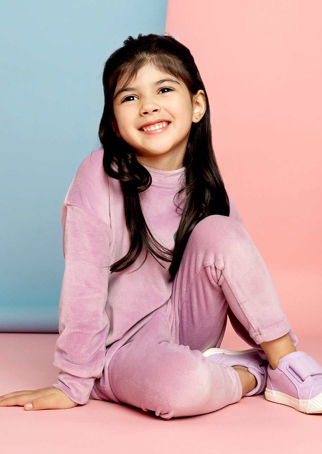 Girls Velour Jogger Pants In Lavender