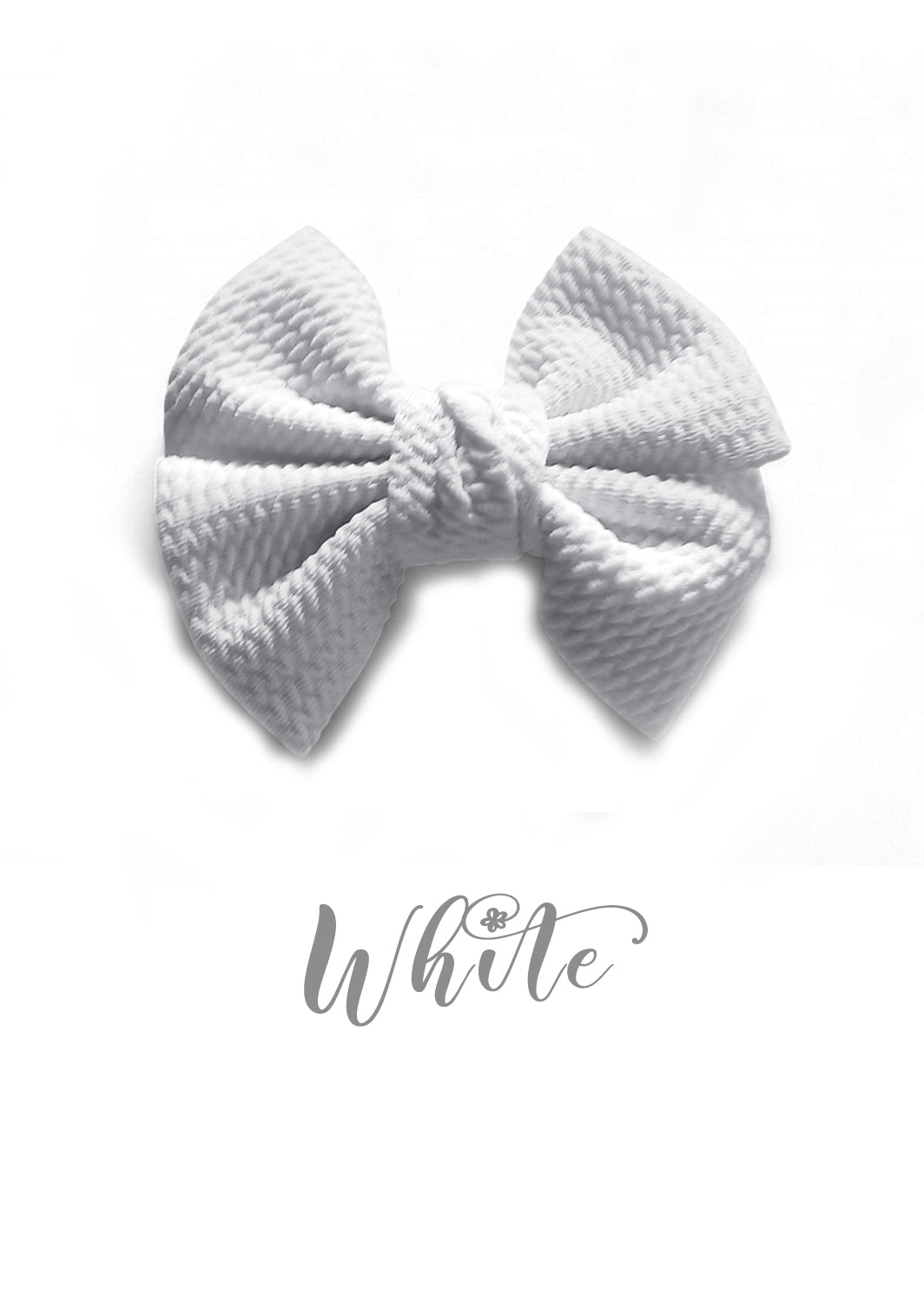 White Girls Soft Textured Hair Bow Clip