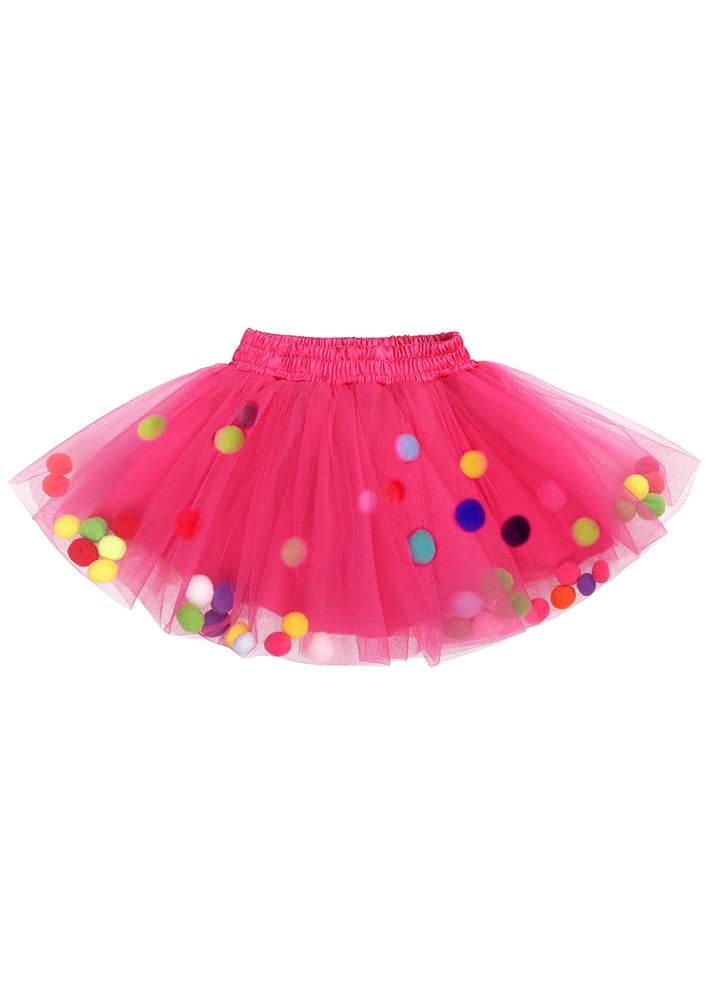 Fuchsia Pom Pom Toddler Girl Birthday Tutu