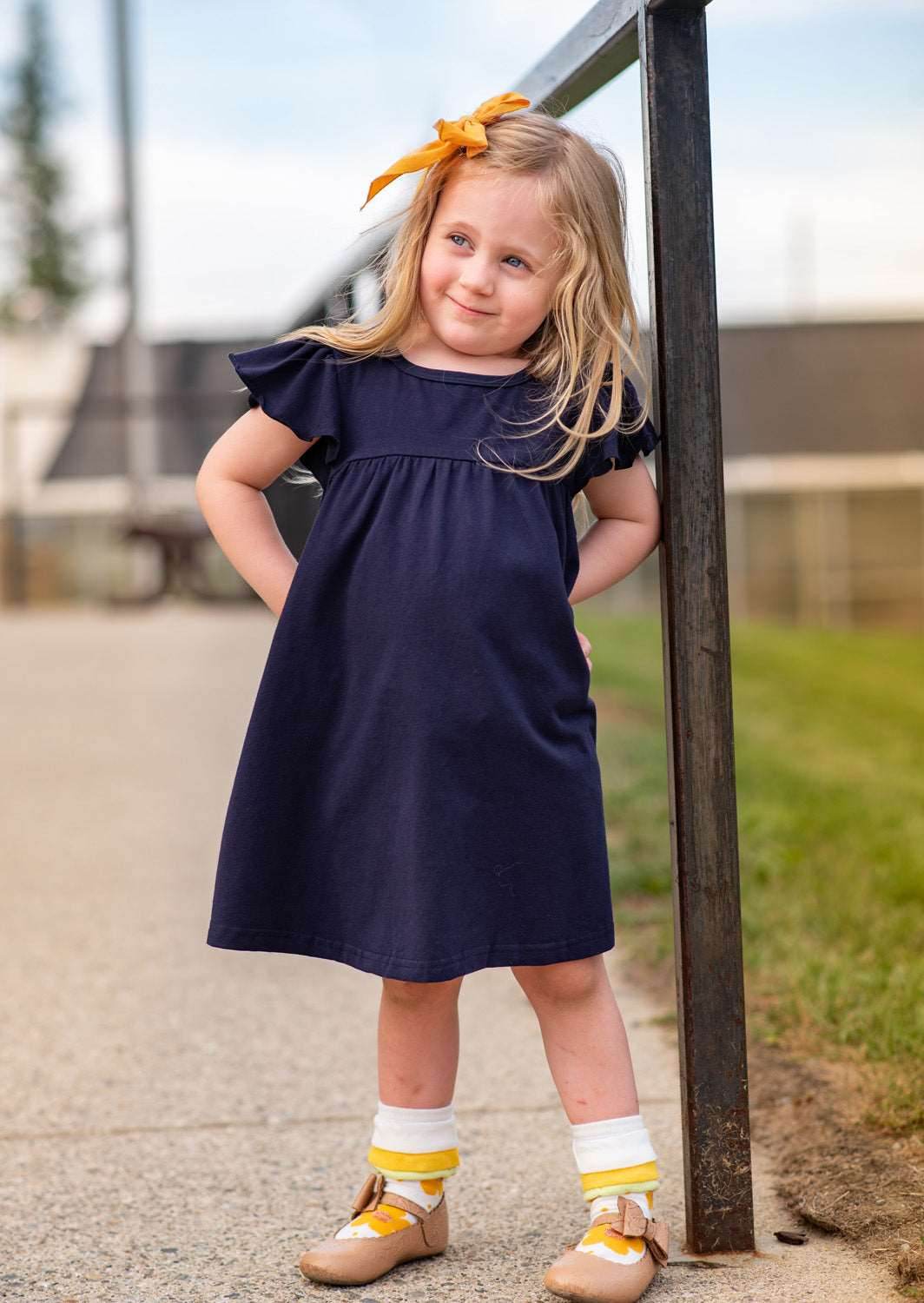 Baby, Toddler Girls Dress in Navy