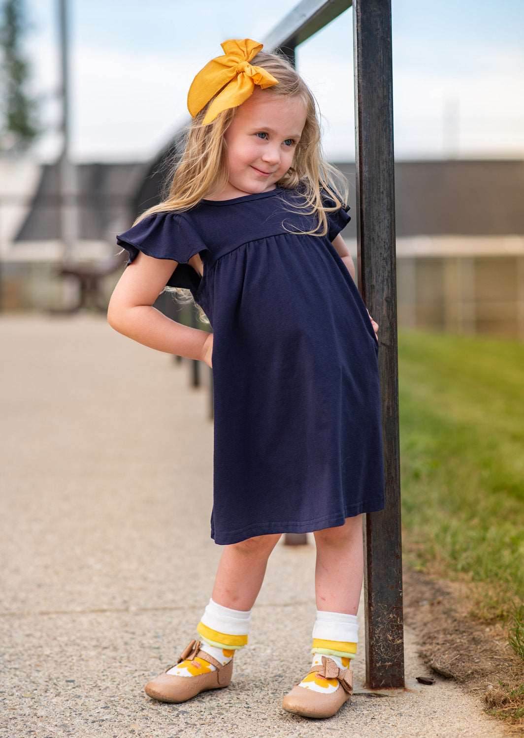Baby, Toddler Girls Dress in Navy