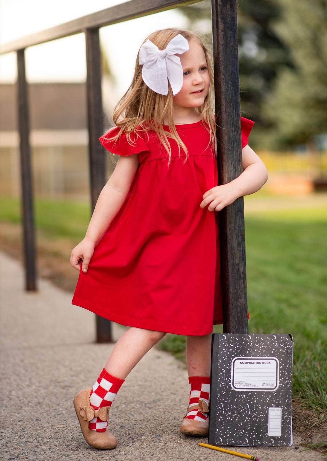 Abigail Toddler Dress in Red