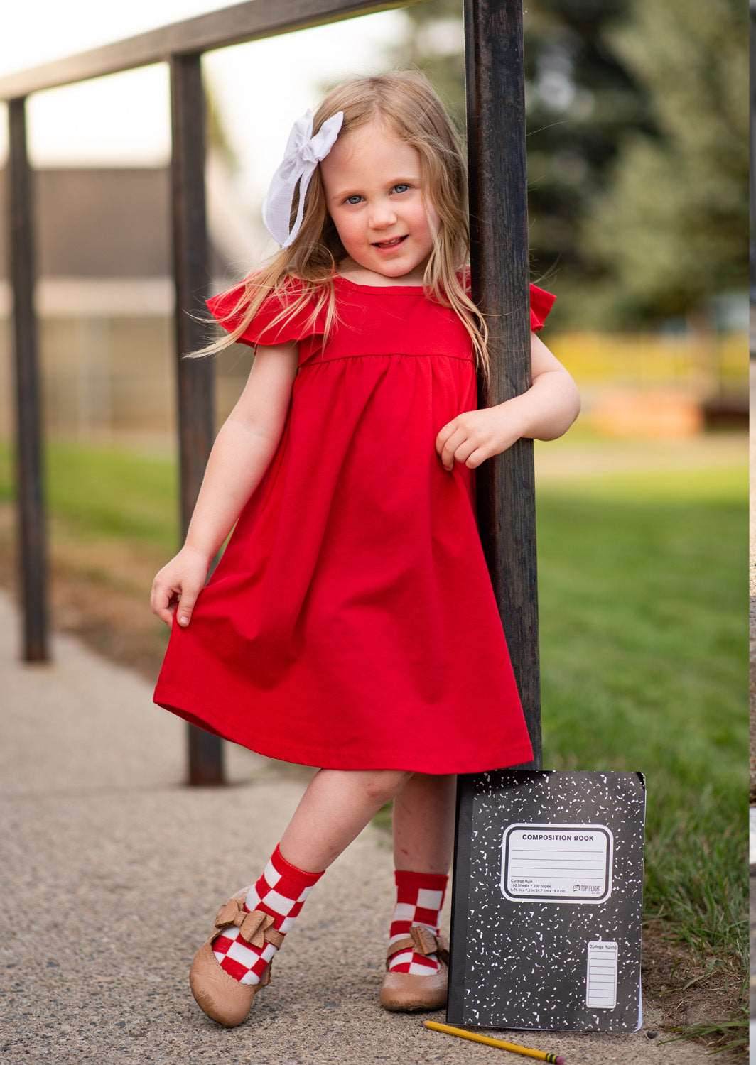 Abigail Girls Dress in Red